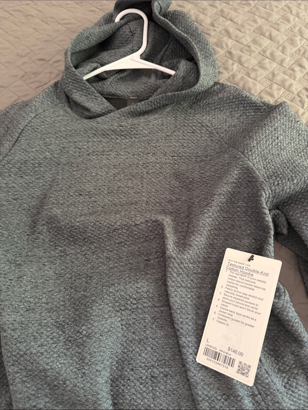 Lululemon -Men's Textured Knit Hoodie Sweater - Gray